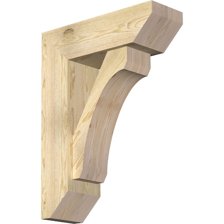 Ekena Millwork Legacy Slat Rough Sawn Bracket w/ Offset Brace, Douglas Fir, 8"W x 24"D x 32"H BKT0806X24X32LEC06RDF